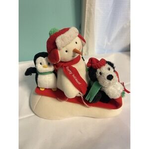 Hallmark Jingle Pals Animated Singing Snowman Penguin Dog "Sleigh Ride" Tested